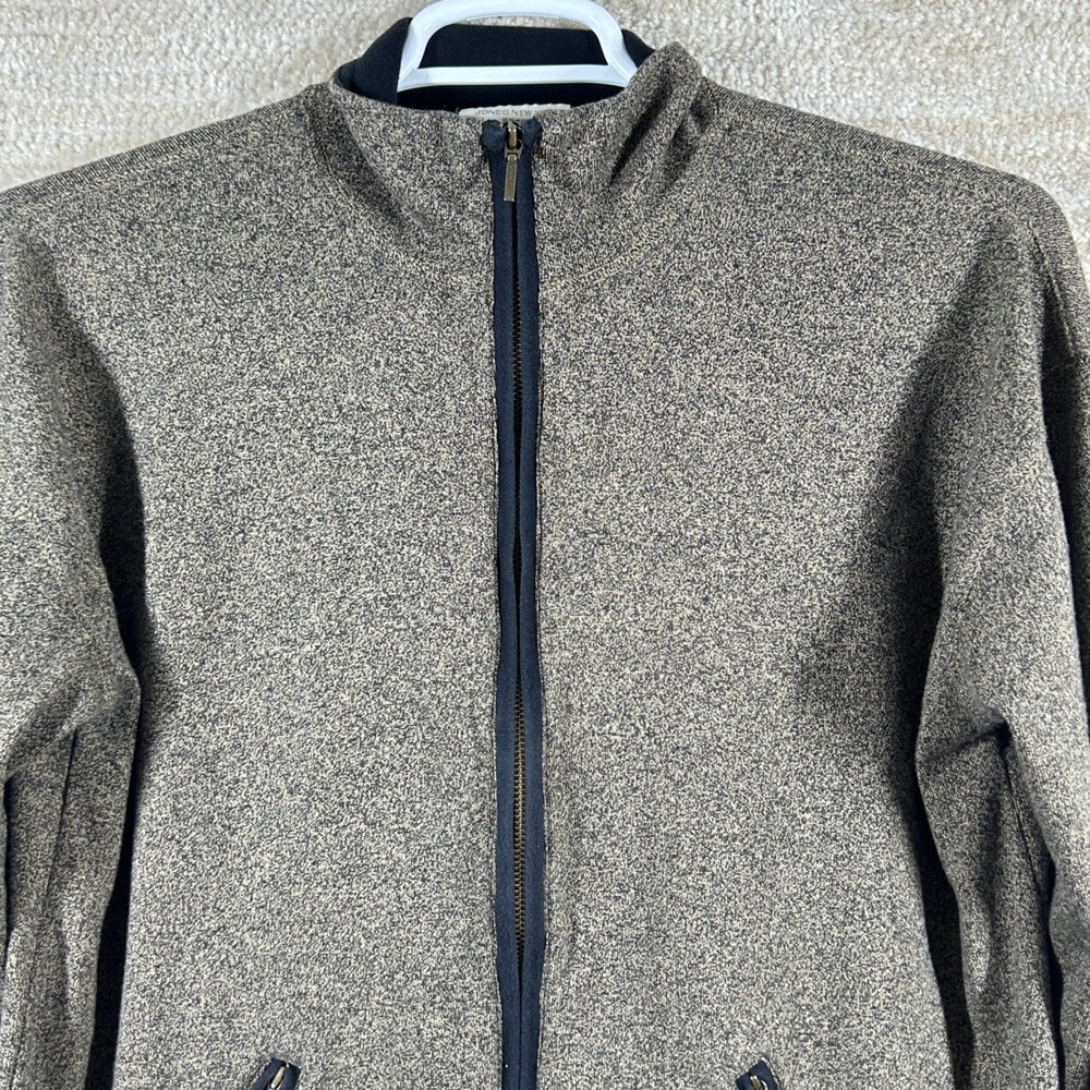 Jones New York Womens Quiet Luxury Marled Full Zip Cotton Jacket Brown Size M